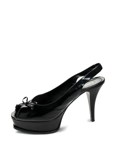 Fendi Pre-Owned sandalias con detalle de moño y tacón de 100mm