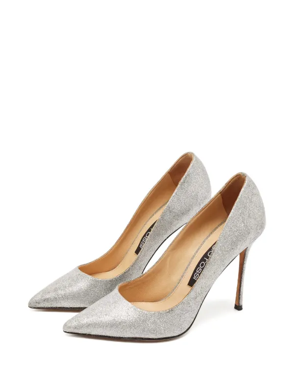 セルジオロッシ シルバー グリッターヒール Sergio rossi Rossi セルジオロッシ ハイヒール 75mm sr1 075 シルバー