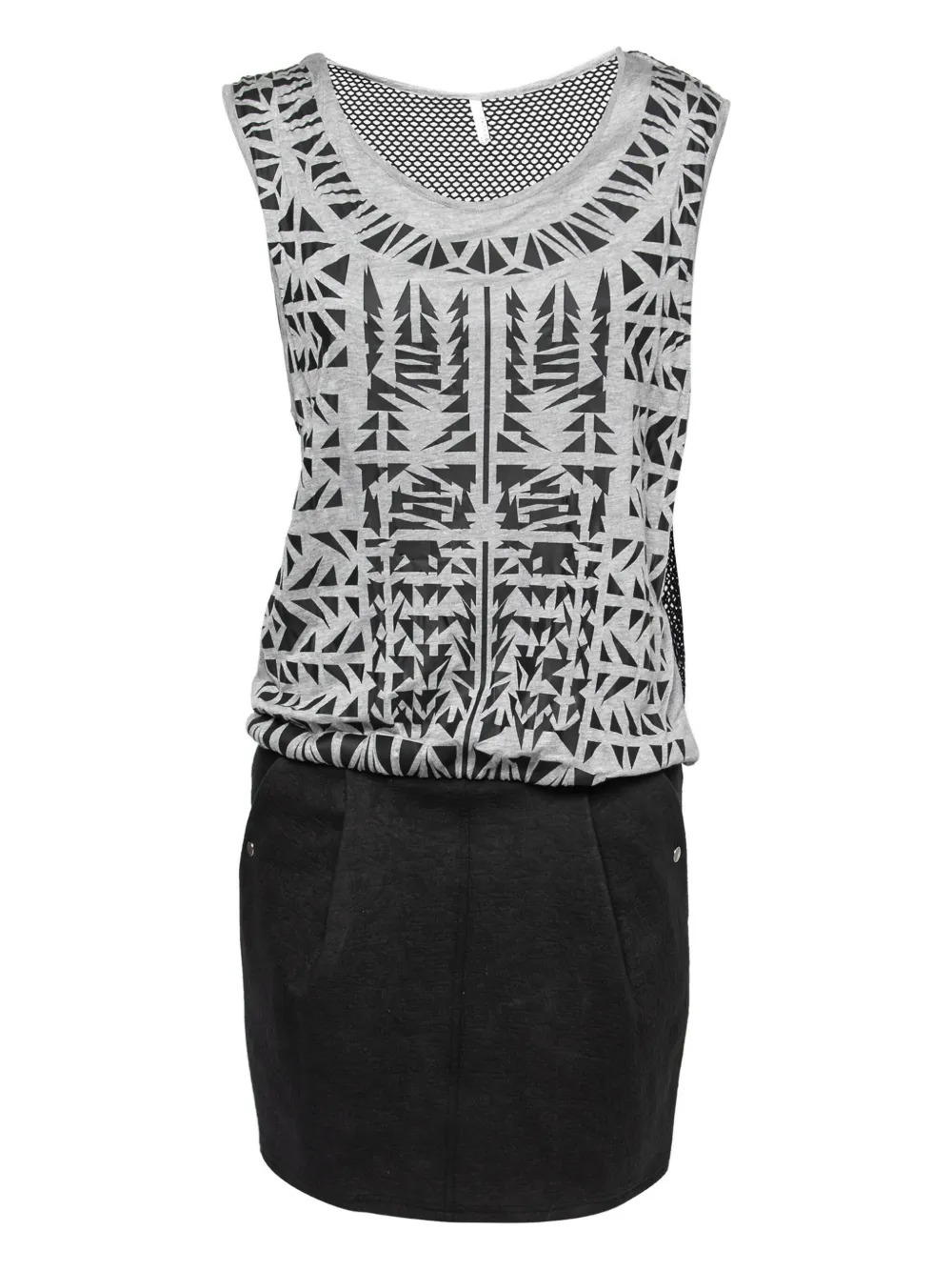 Faith Connexion 2014 pre-owned geometric mesh dress | Grey | Image 1