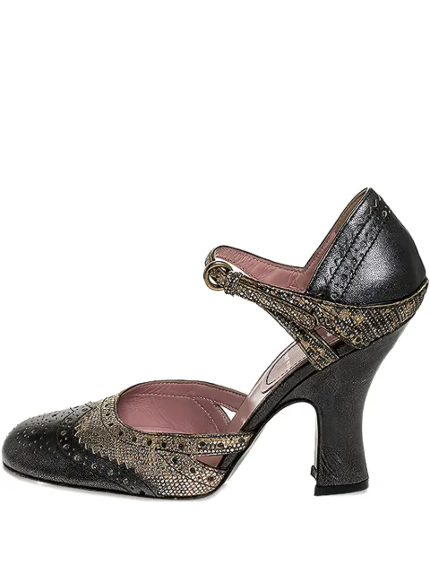 Miu Miu Pre-Owned brogue leather Mary Jane pumps