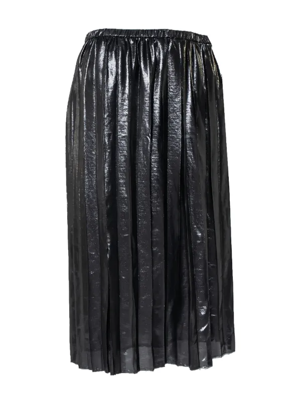 Isabel Marant Vintage pre-owned Pleated Metallic Midi Skirt Black