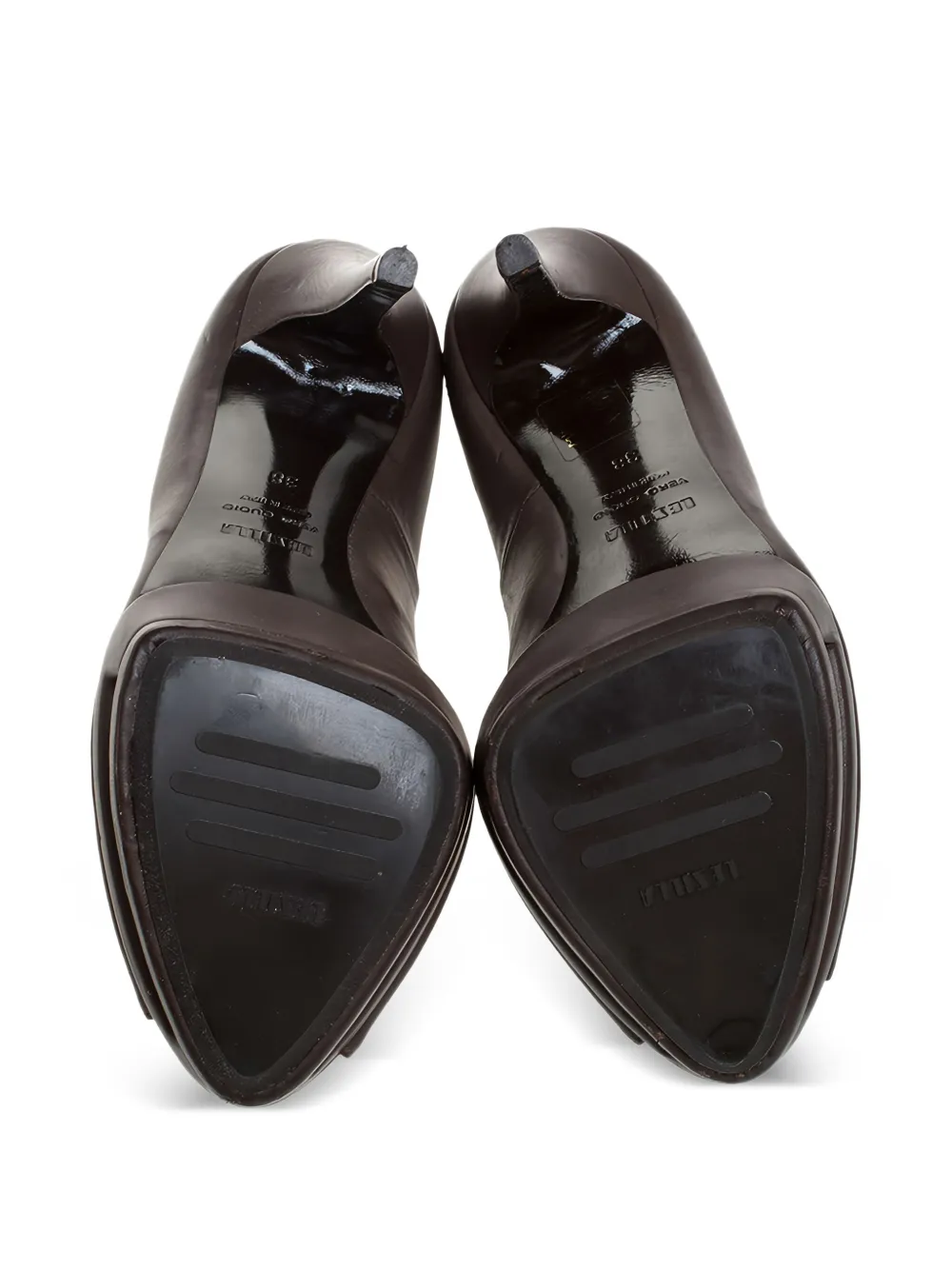 Le Silla Pumps met leren hak - Bruin