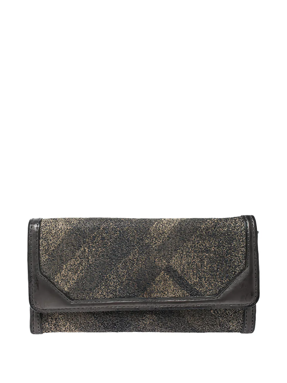 leather check canvas wallet
