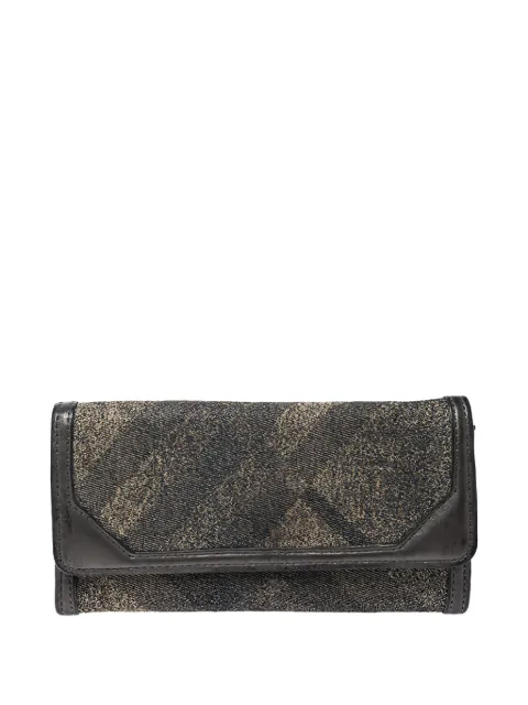 Burberry Pre-Owned leather check canvas wallet