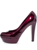Sergio Rossi Vintage patent leather platform pumps - Red