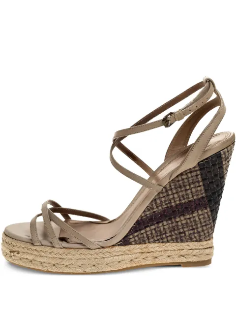 Burberry Pre-Owned leather espadrille wedge sandals