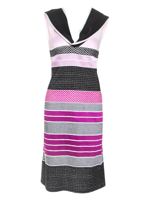 Missoni Pre-Owned فستان مخطط برقبة بثنيات