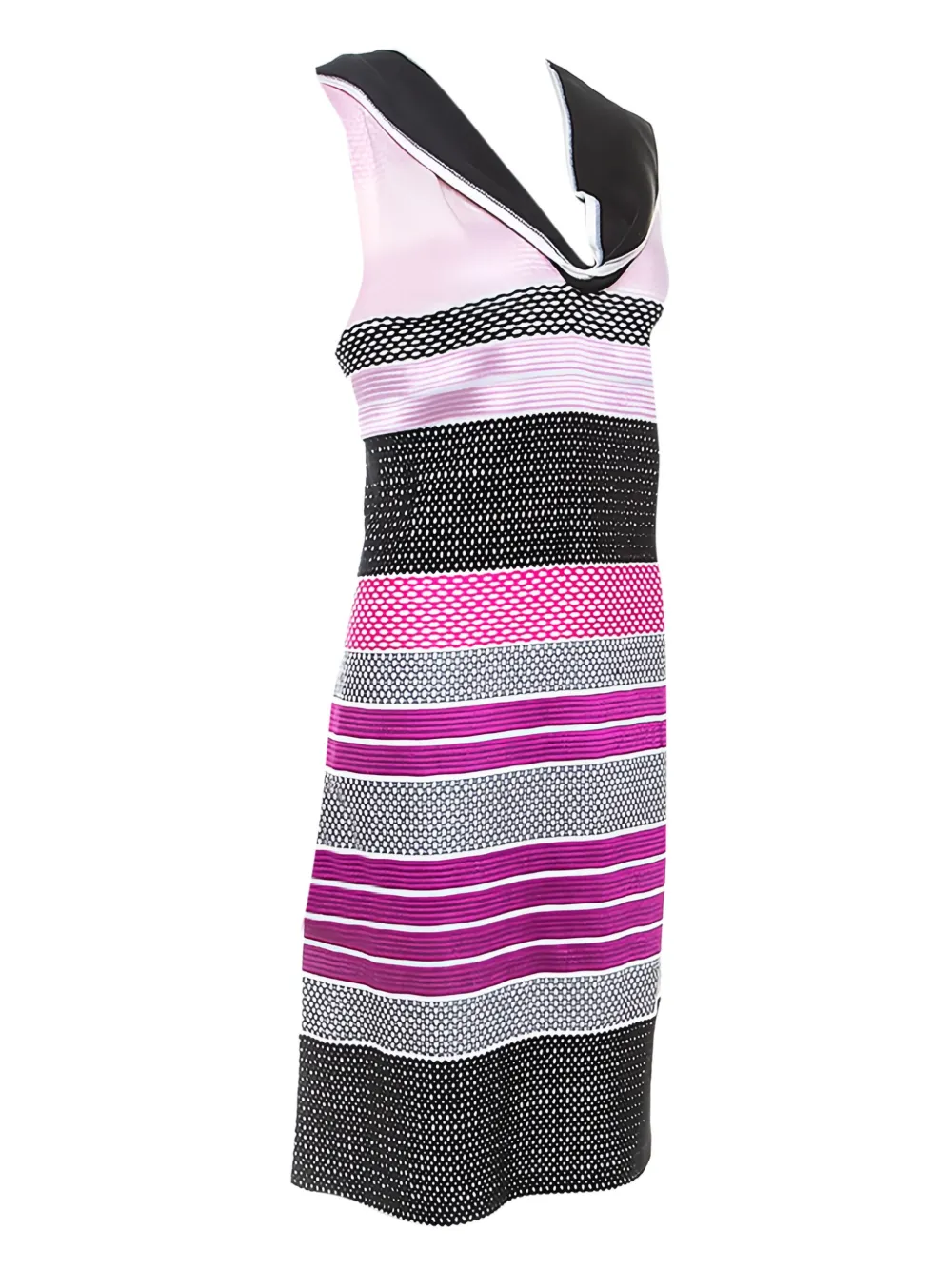 Missoni Pre-Owned Gestreepte jurk met gedrapeerde hals - Roze