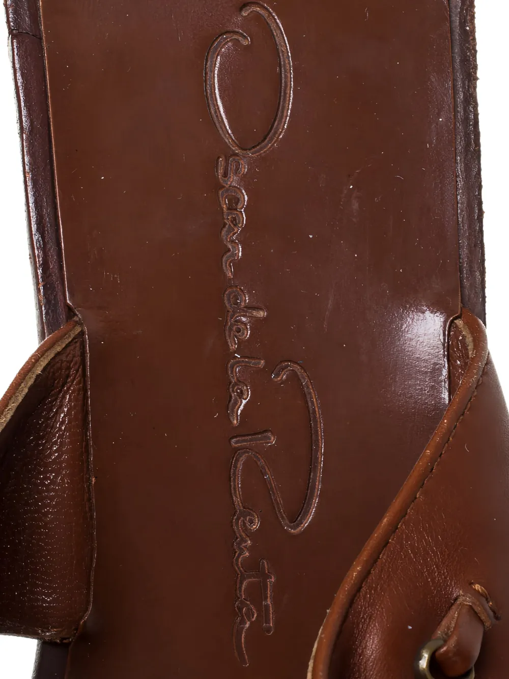 Pre-owned Oscar De La Renta Charm-detail Leather Sandals