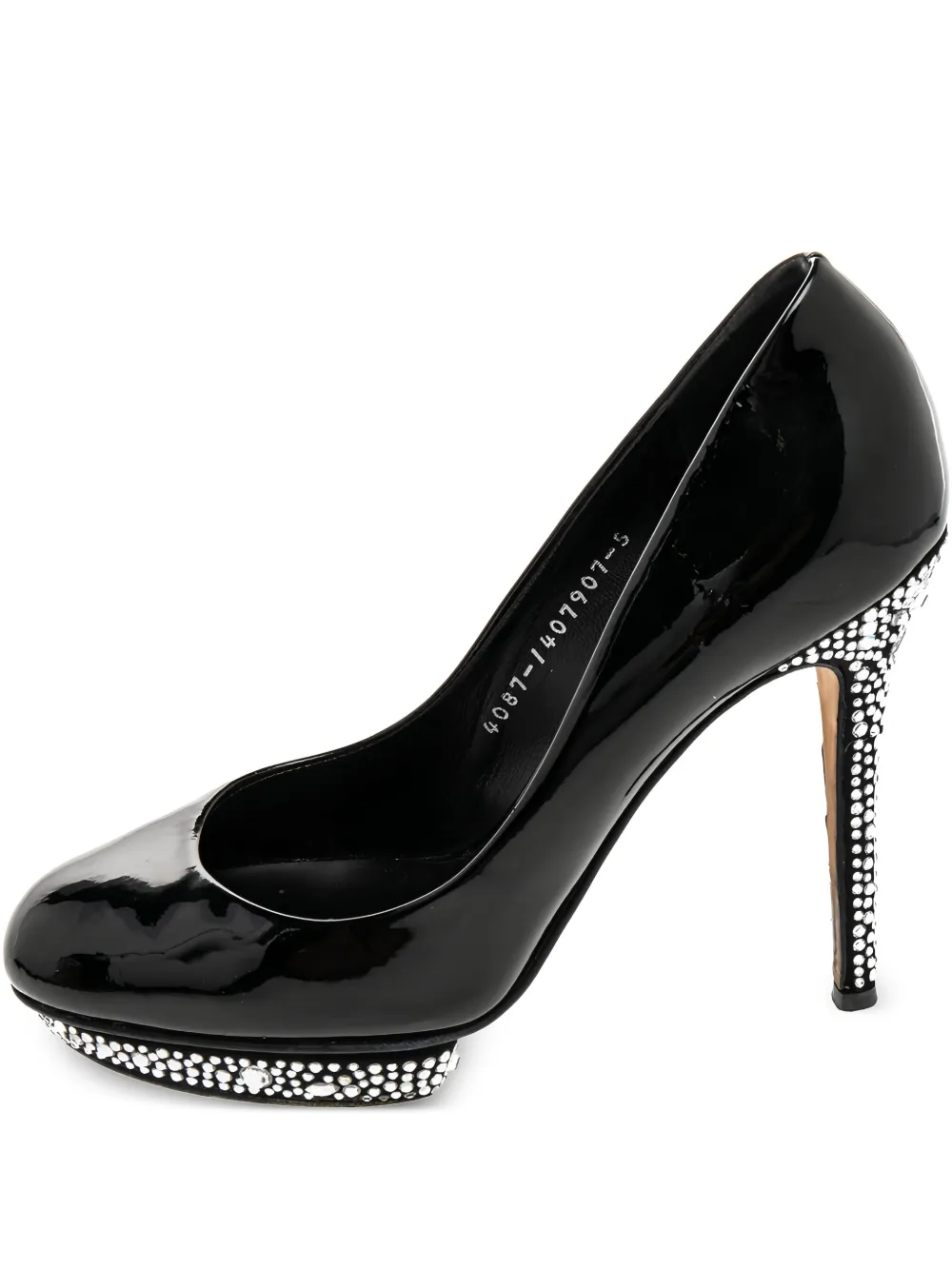 Gina pre-owned 125mm crystal-embellished pumps | Black | Image 1