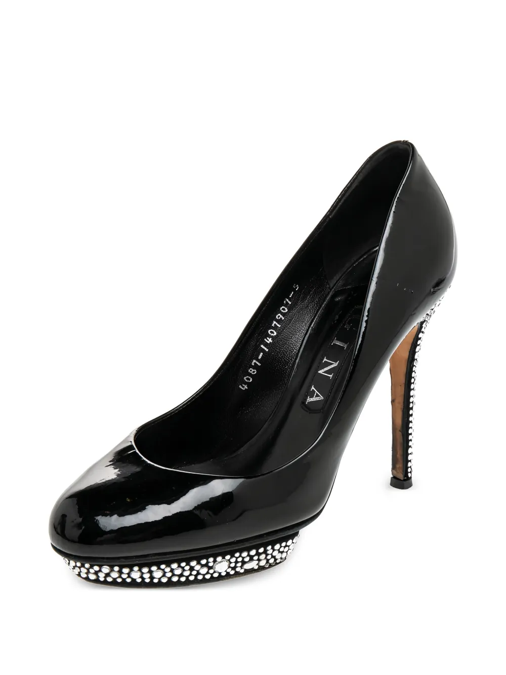 Gina pre-owned 125mm crystal-embellished pumps | Image 2