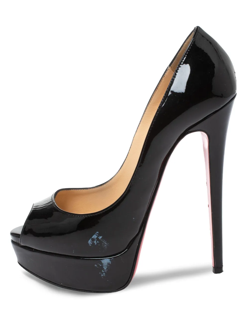 Pre-owned Christian Louboutin 140mm Lady Peep Pumps