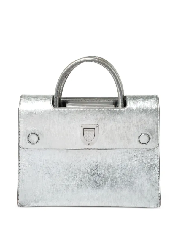 Dior Pre-owned Diorever Leather Tote Bag in Silver