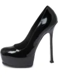 Saint Laurent Pre-Owned 150mm Tribtoo patent-leather platform pumps - Black