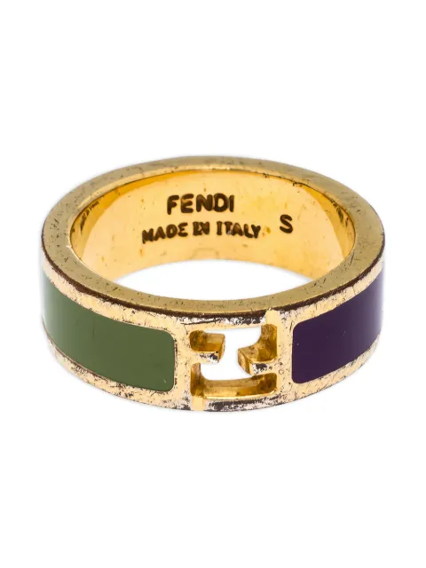 Fendi Pre-Owned Fendista enamel logo ring