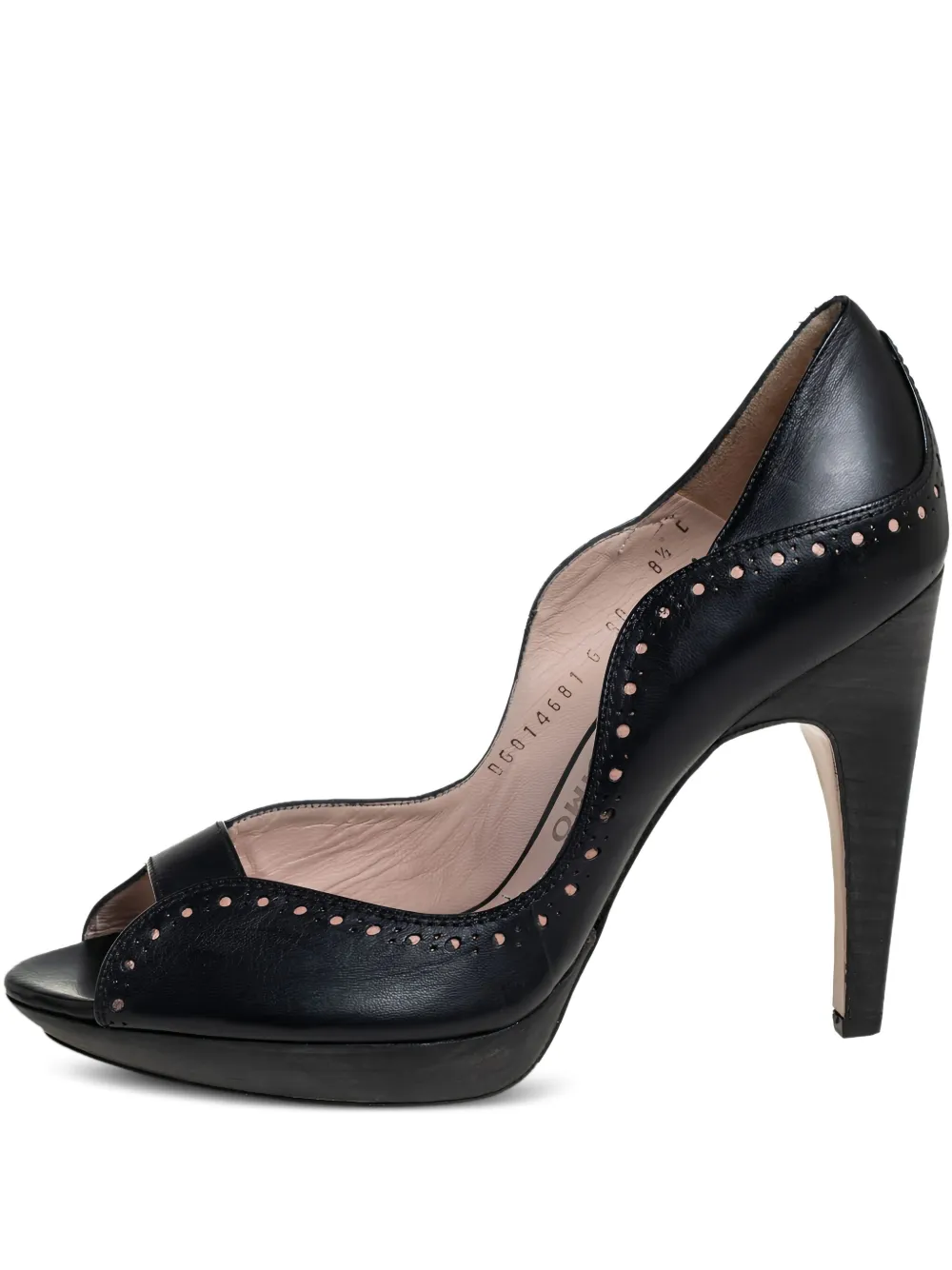 120mm peep-toe scalloped pumps
