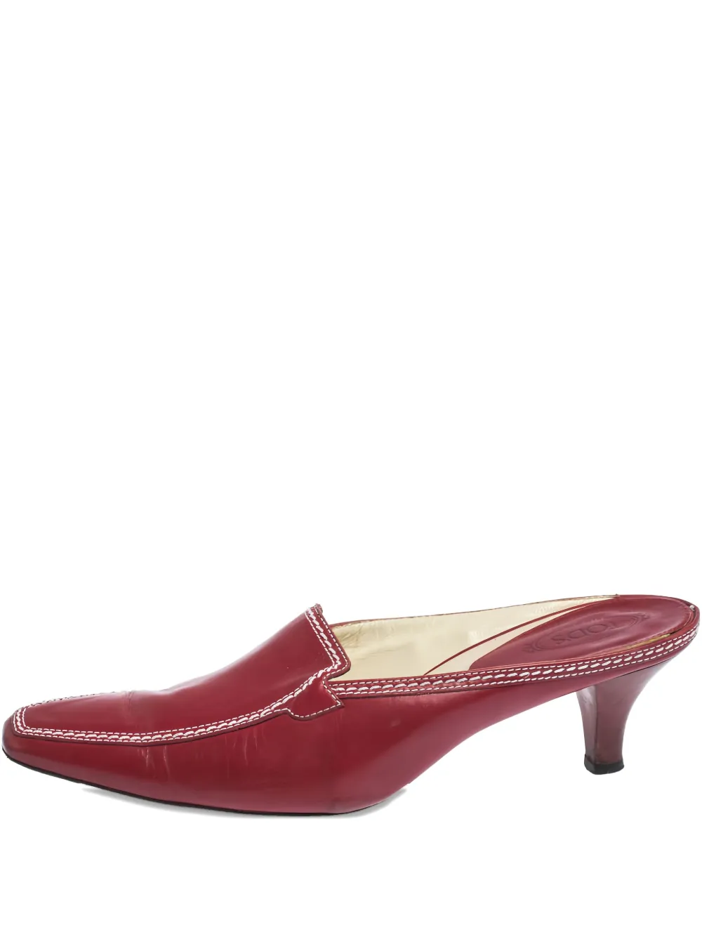 Tod's Vintage pre-owned 55mm leather mules - Rosso