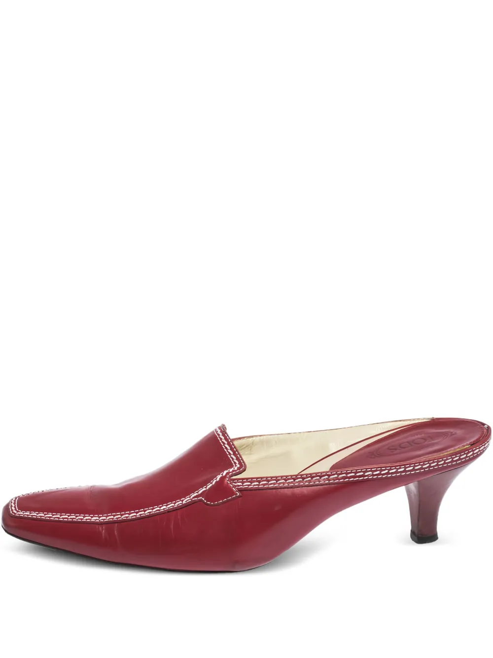 Tod's Vintage プレオウンド レザーミュール 55mm - レッド Tod's Vintage プレオウンド レザーミュール 55mm - レッド