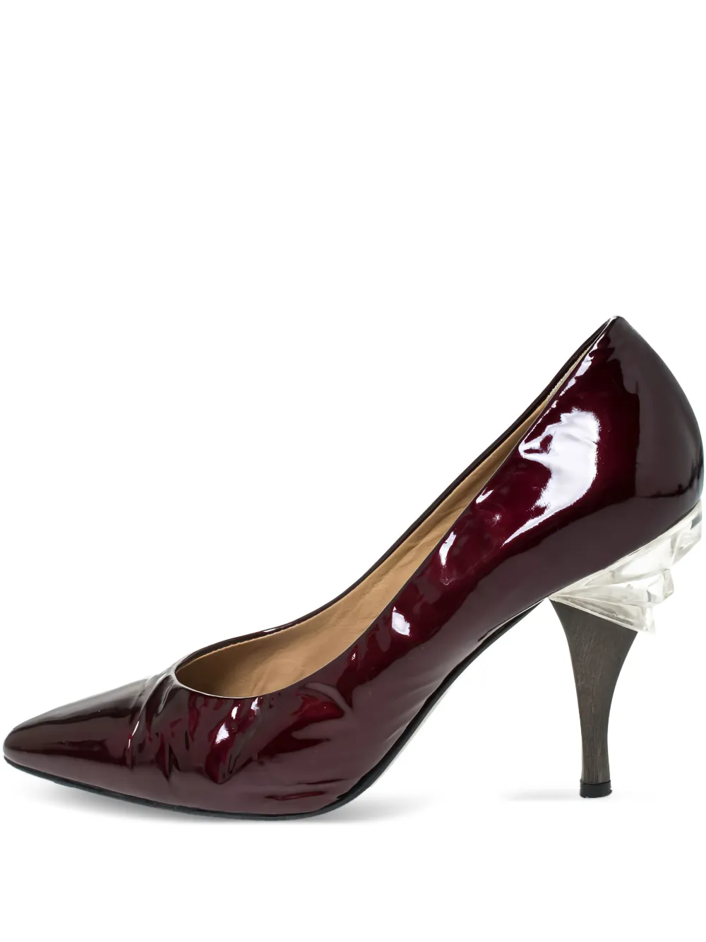 pre-owned pointed-toe crystal-heel pumps