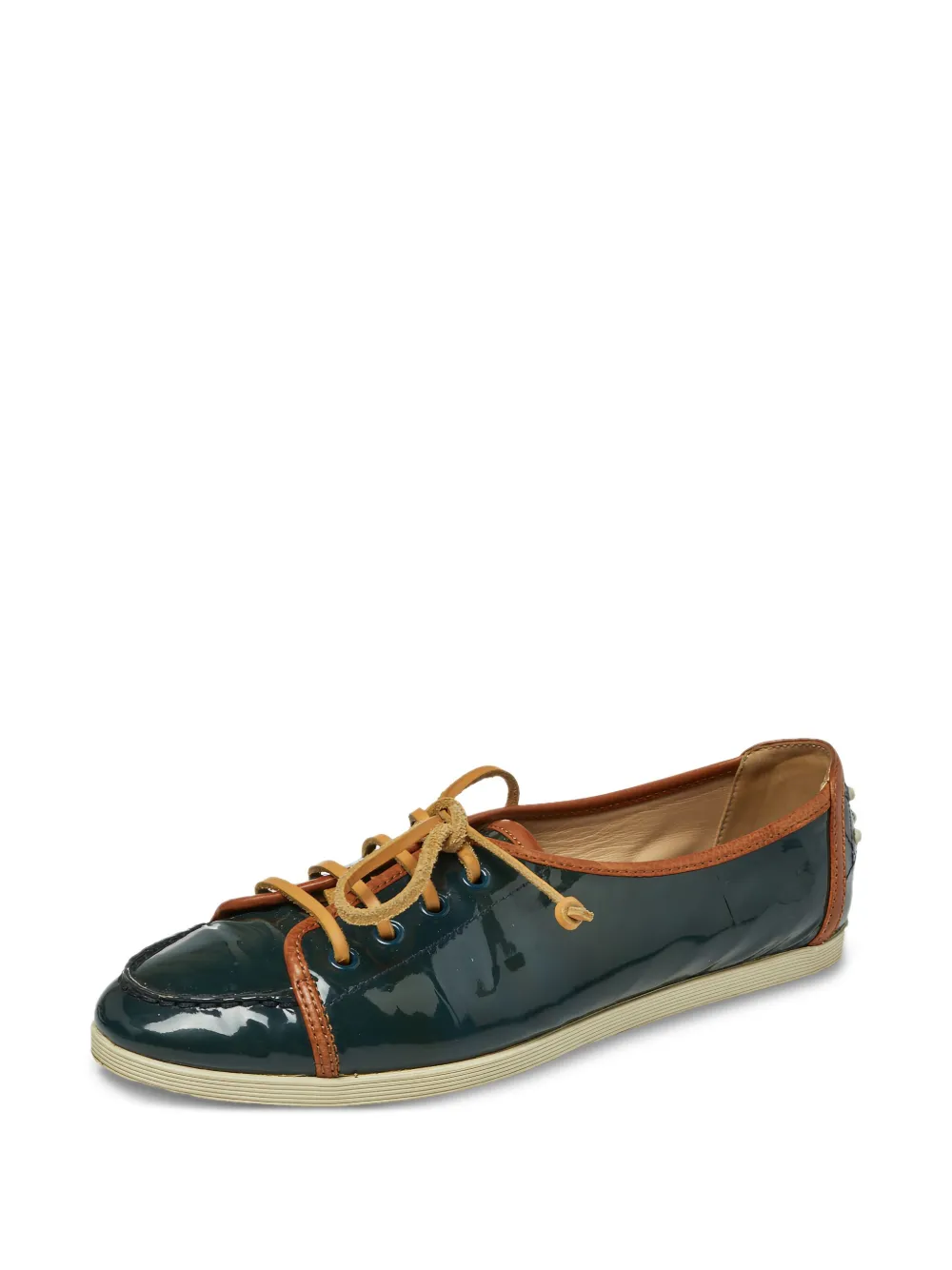 Tod's Vintage Lakleren sneakers met contrasterende afwerking - Groen