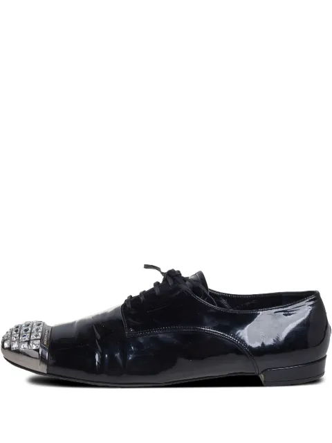 Miu Miu Pre-Owned rhinestone-embellished patent Oxford shoes