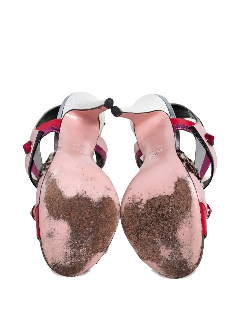 Pre-owned Fendi 115mm Slingback Peep-toe Sandals In Pink