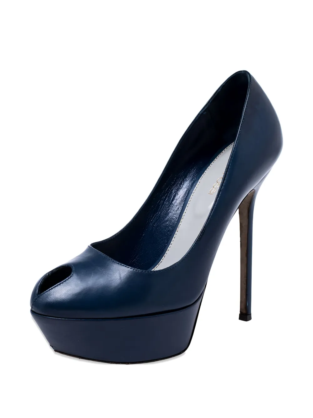 Sergio Rossi Vintage Pre-owned 135 mm pumps met plateauzool en open neus - Blauw