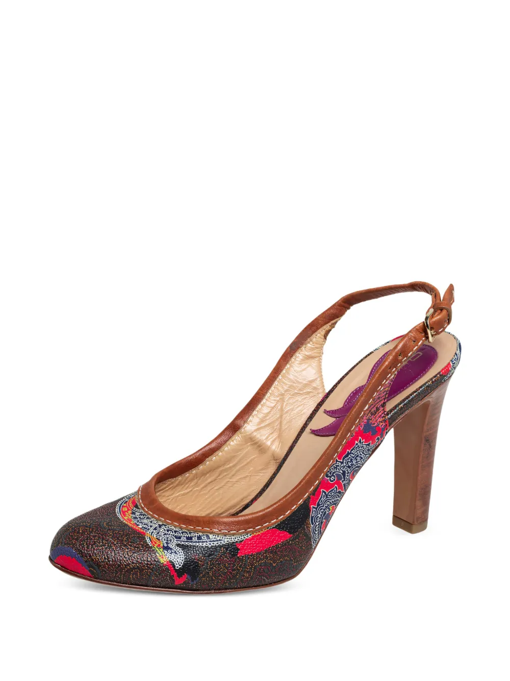 Etro Pre-Owned paisley-print slingback pumps | Image 2