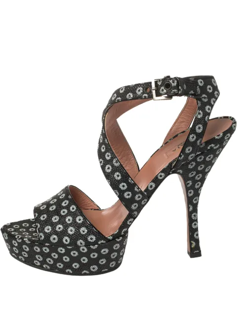 Alaïa Pre-Owned 120mm floral-print cross sandals