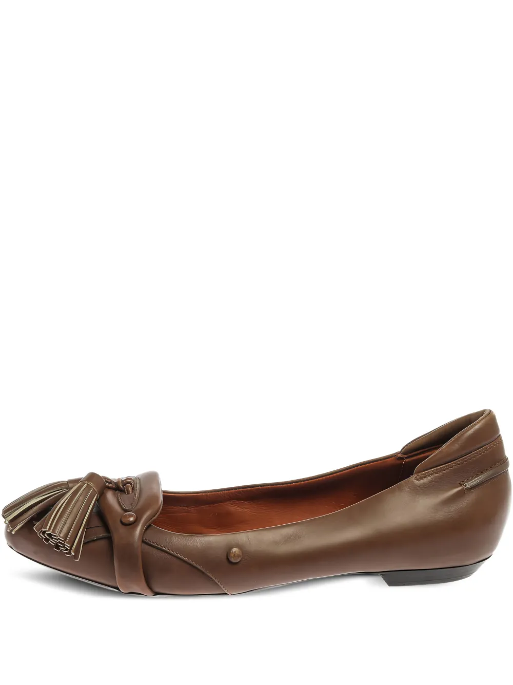 tassel-detail leather flats