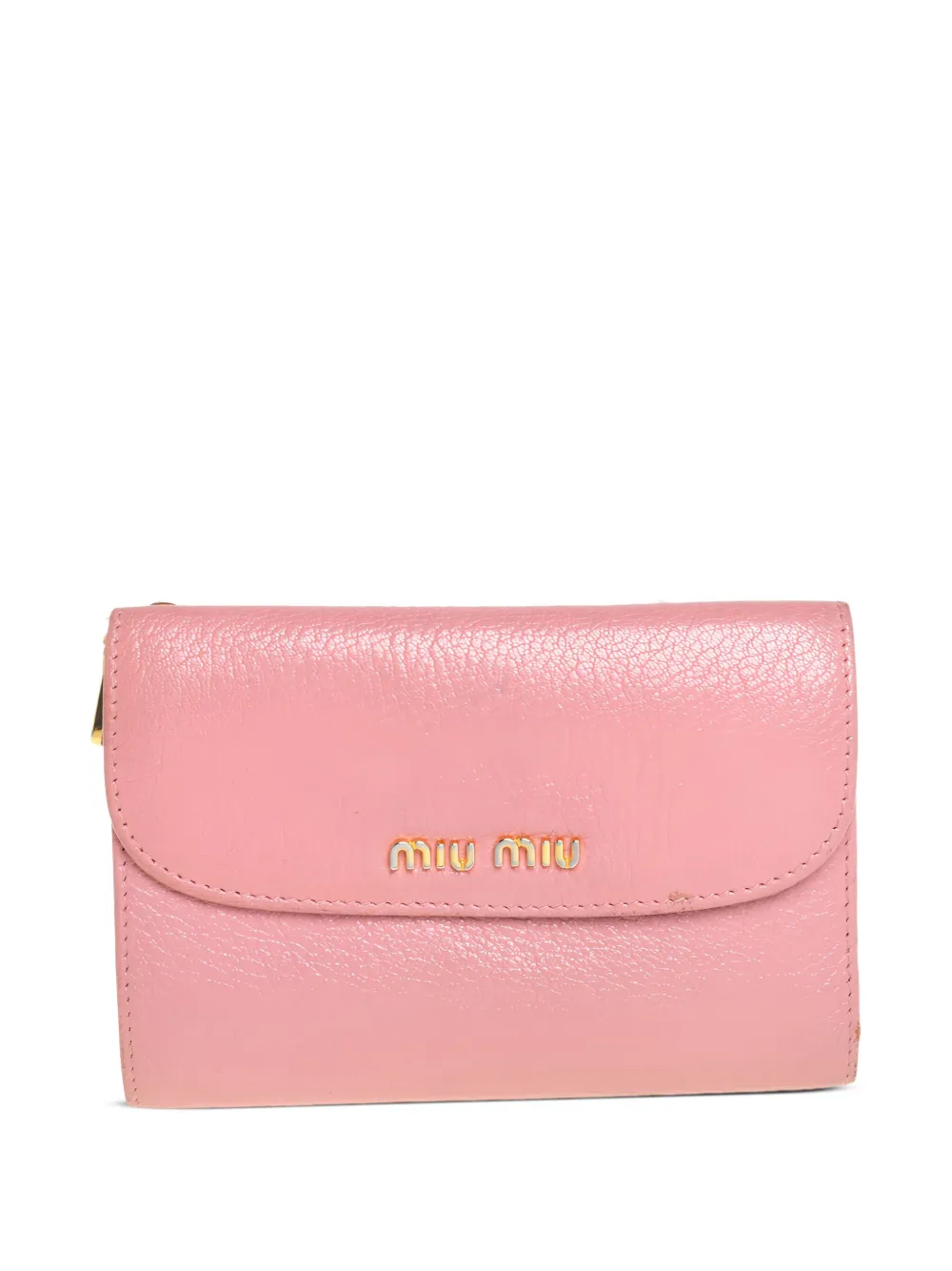 Miu Miu Pre-Owned Madras wallet - ピンク Miu Miu Pre-Owned Madras wallet - ピンク