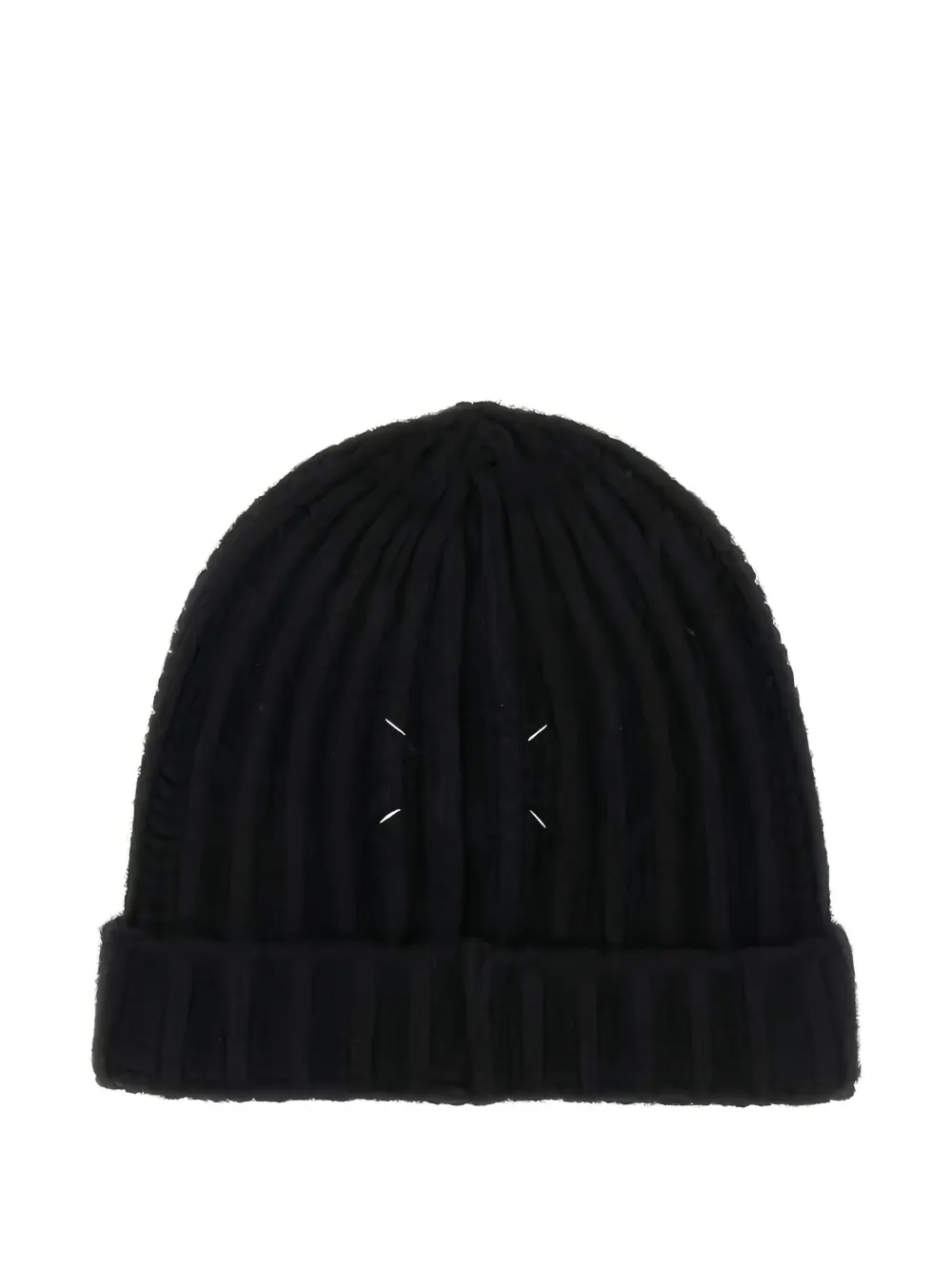 Maison Margiela ribbed wool beanie Zwart