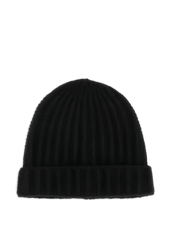 Maison Margiela Ribbed Wool Beanie | Black | FARFETCH
