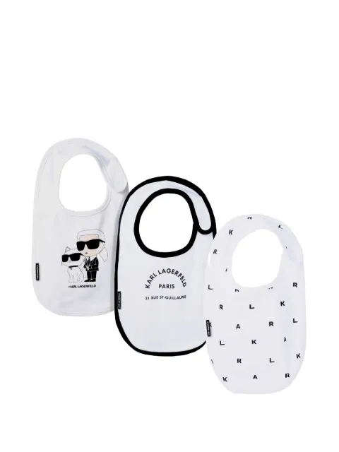 Karl Lagerfeld Kids set de babero Iconic con logo estampado