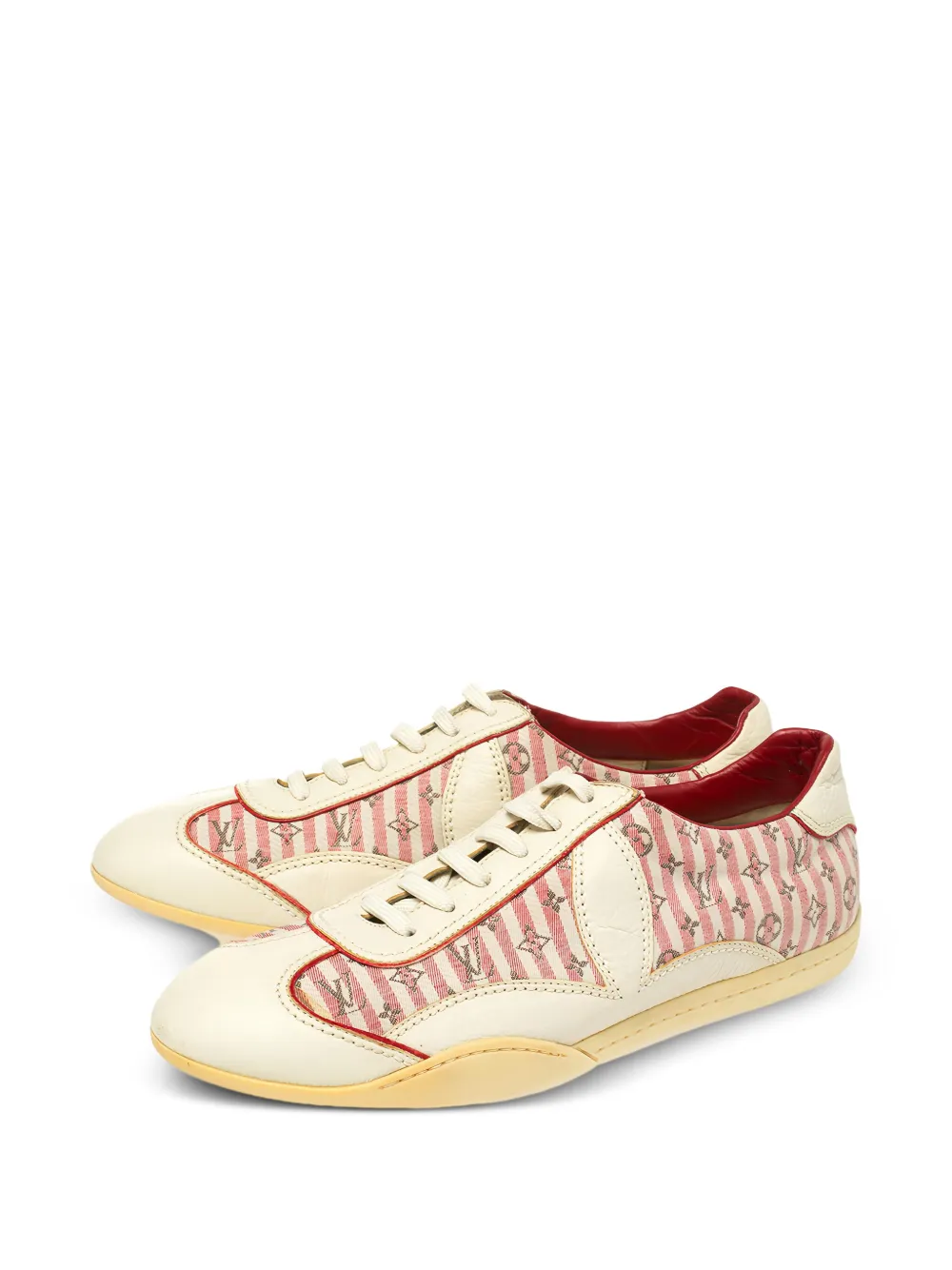 Louis Vuitton Pre-Owned 2024 sneakers met monogram streep - Beige