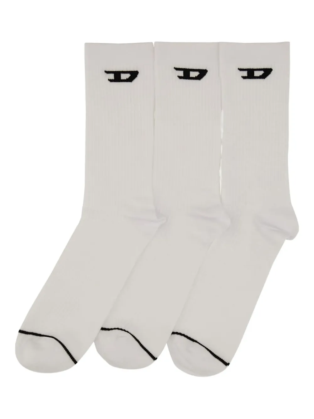 Diesel ribbed sock pack | White | Image 1