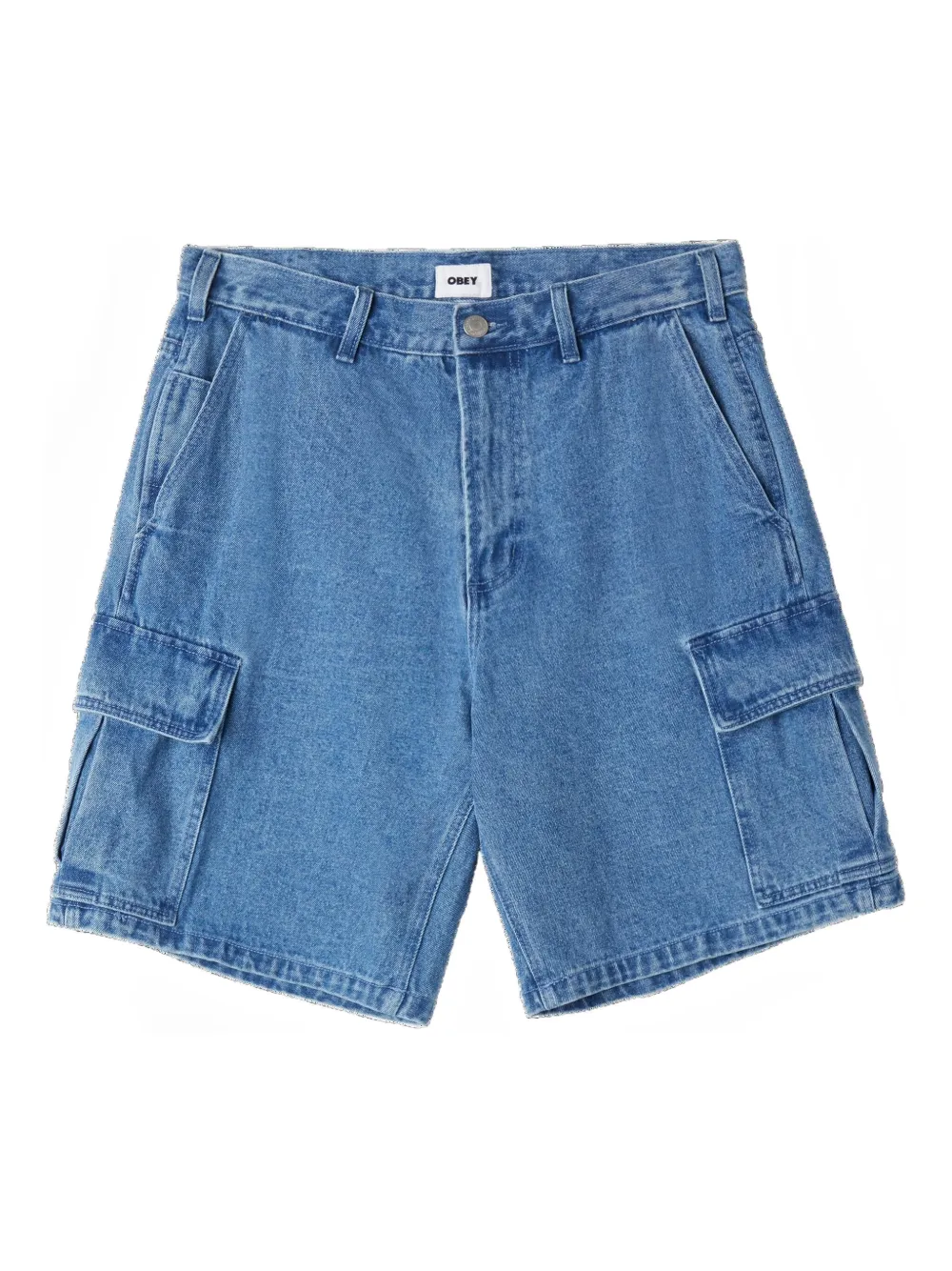 Obey button-fastening cargo-shorts | Blue | Image 1