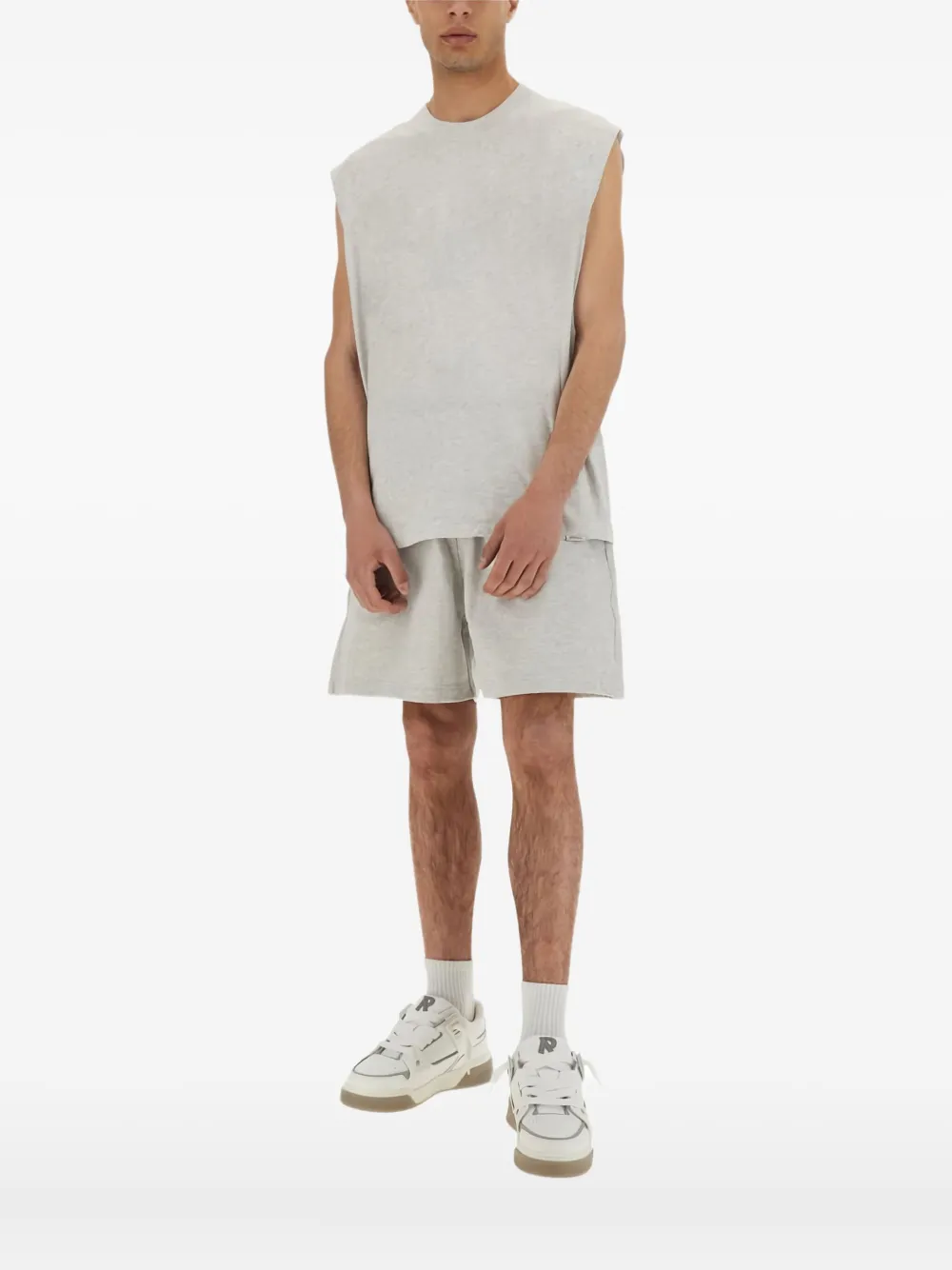 Represent Soft Fabric Sleeveless Crew Neck Top In Gray