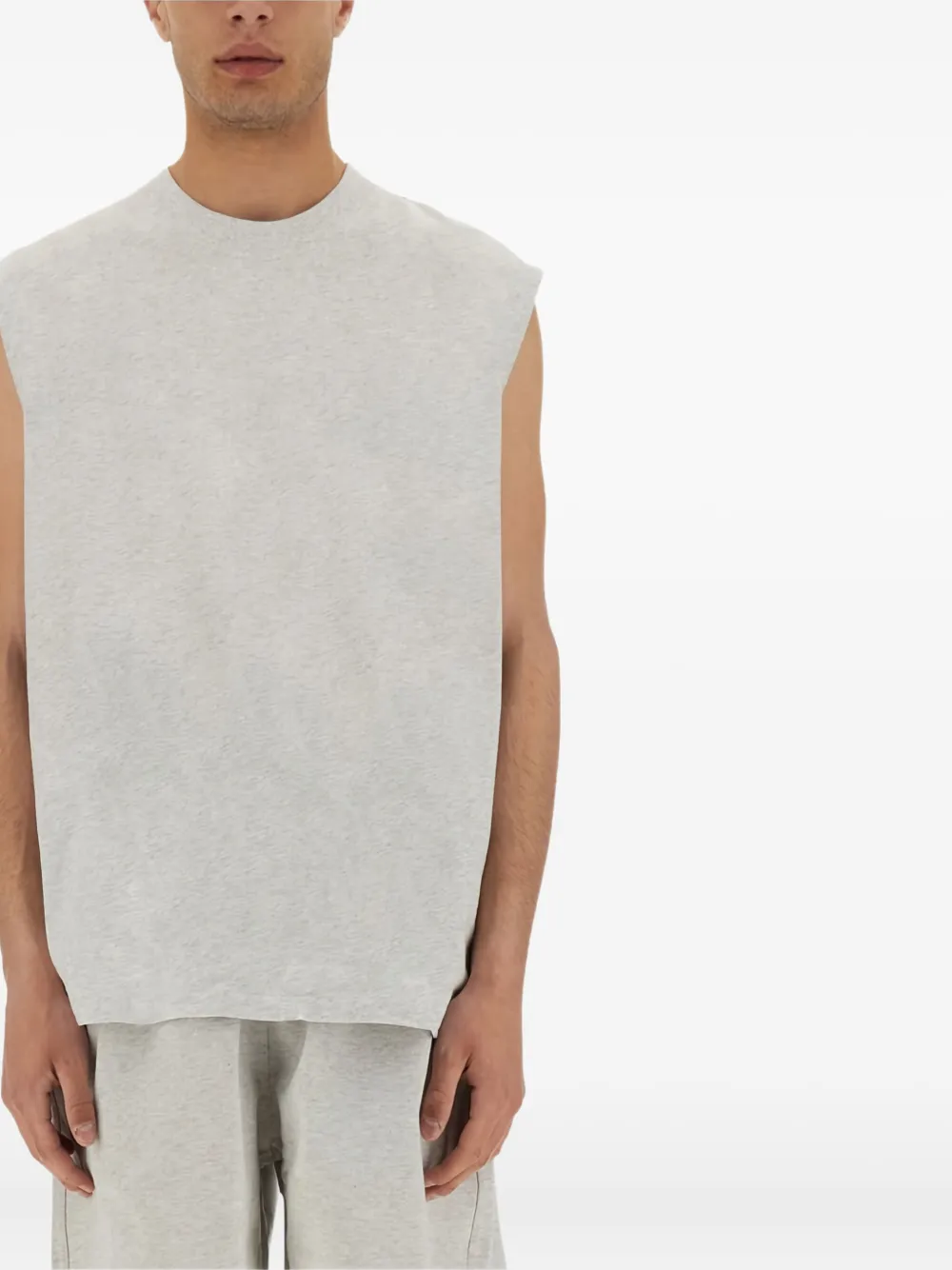 Represent Soft Fabric Sleeveless Crew Neck Top In Gray