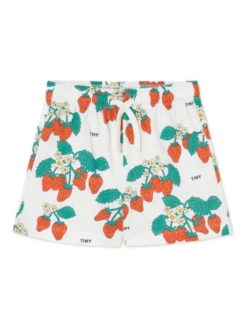 Tiny Cottons strawberry-print drawstring shorts