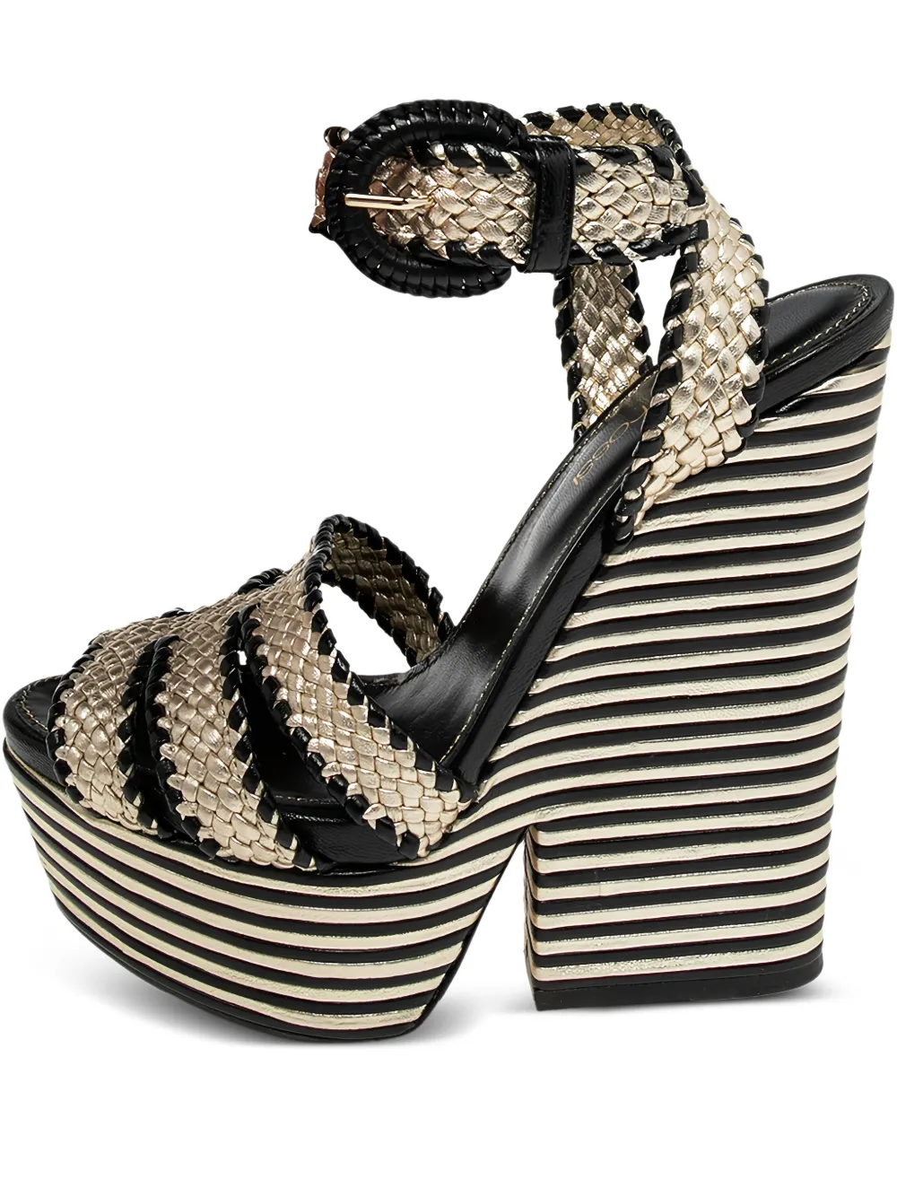 145mm braided platform sandals