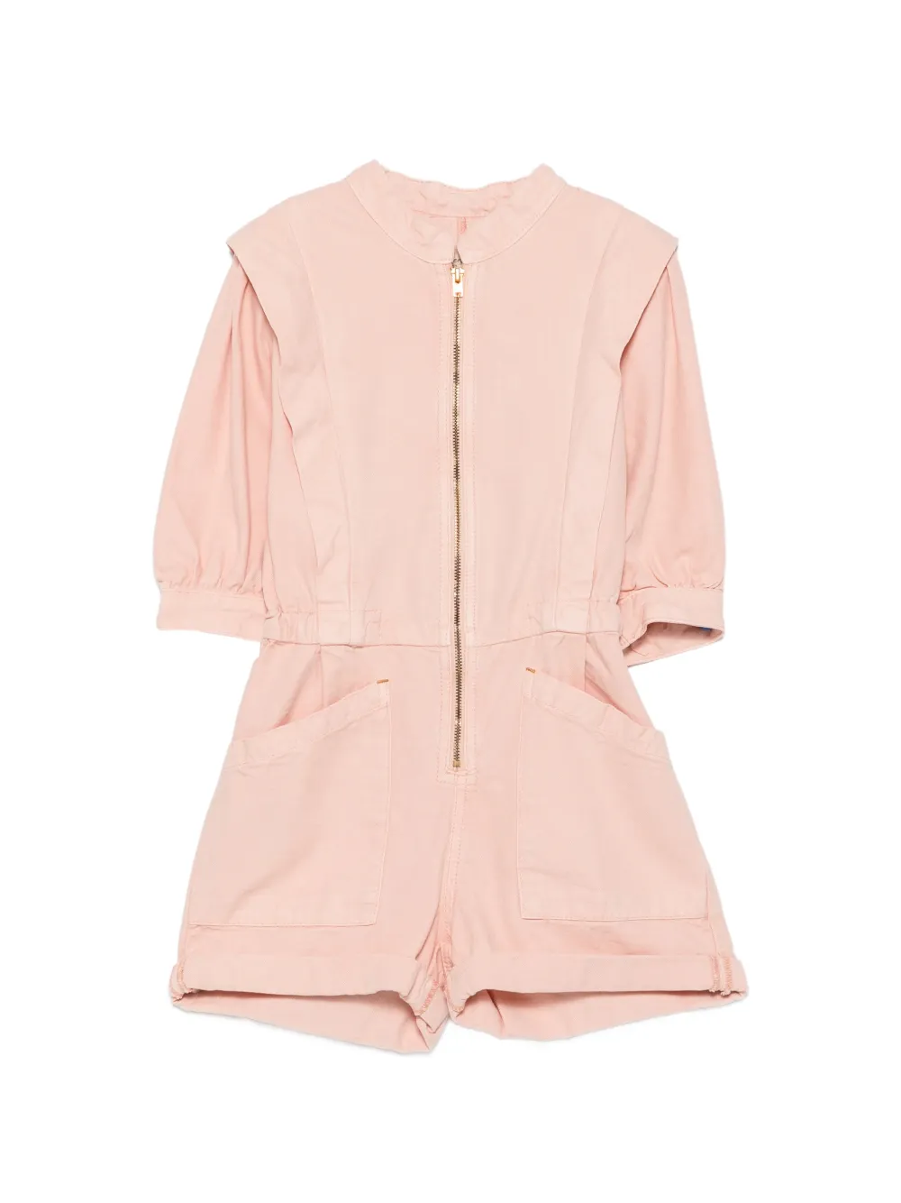 Bellerose Kids Pardon ruffle-trimmed zip-up playsuit - Rosa