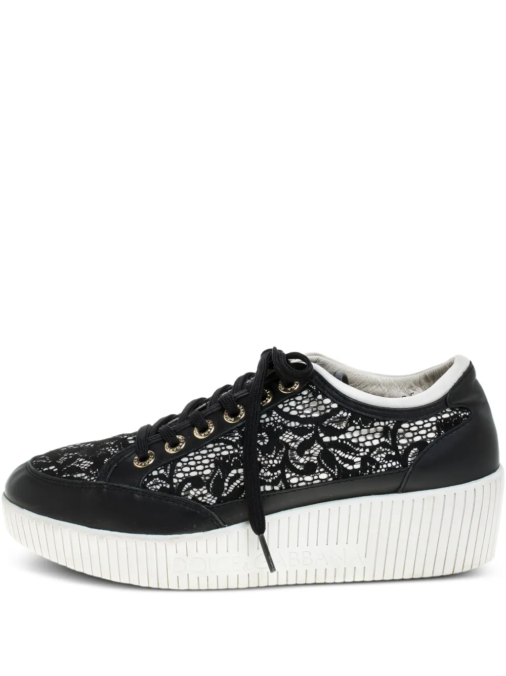 Dolce & Gabbana Pre-Owned tenis con paneles de encaje | negro | Image 1
