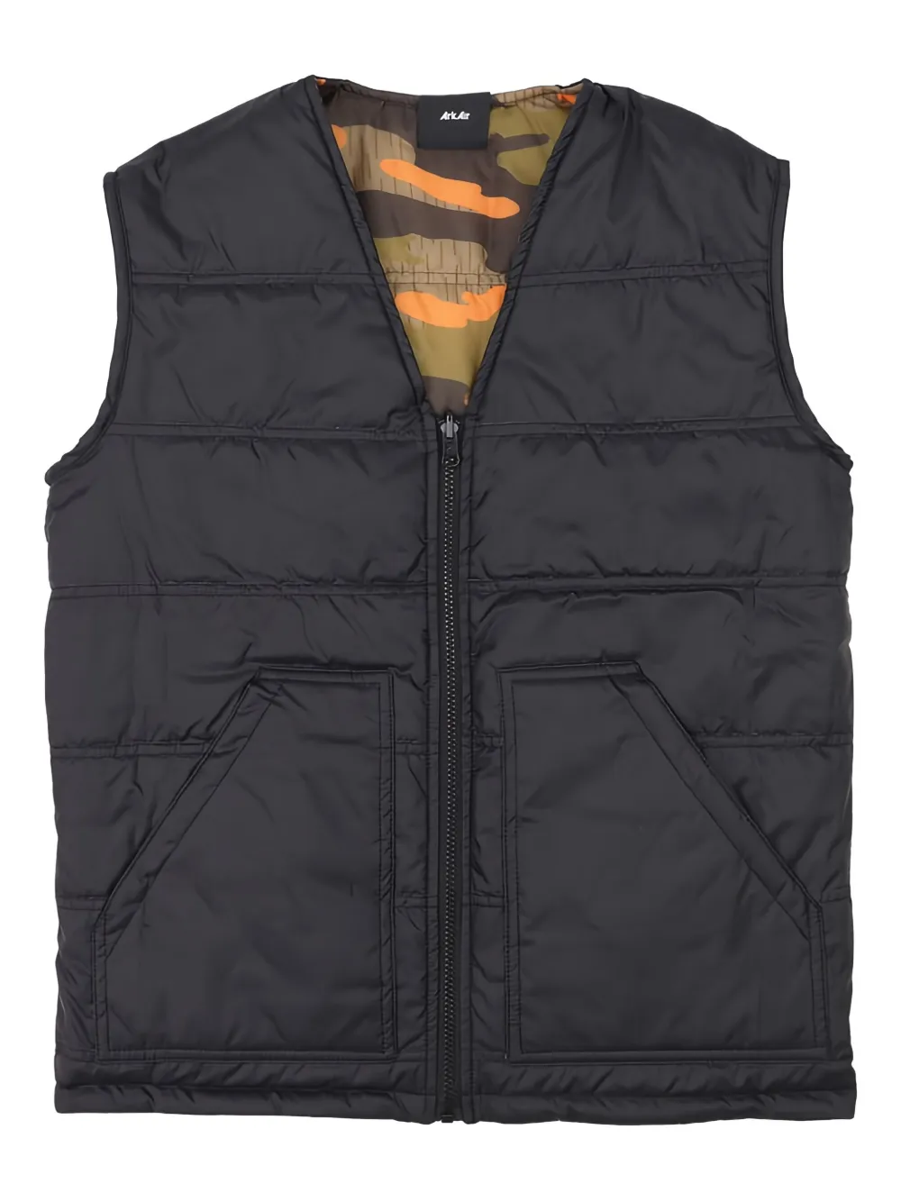 ArkAir Omkeerbaar gilet met patroon en rits Zwart