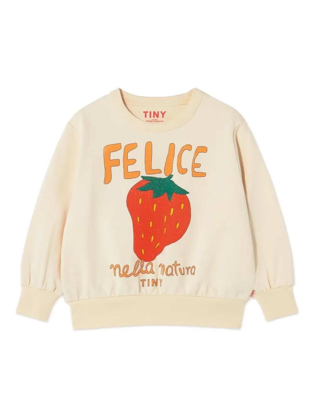 Tiny Cottons Strawberry-print Sweatshirt In Neutral
