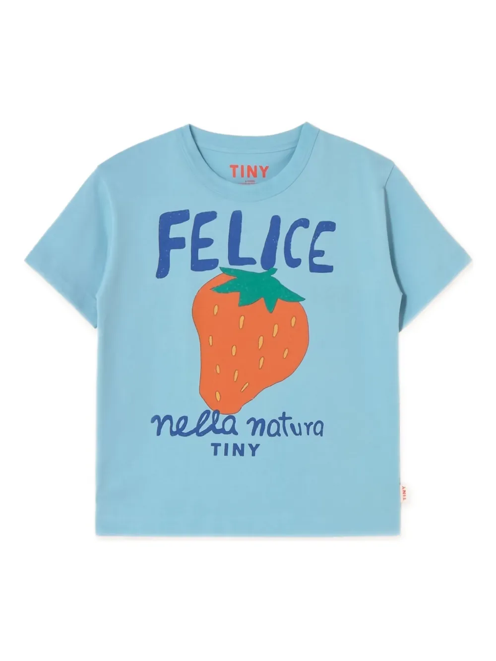 Tiny Cottons strawberry print t-shirt - ブルー Tiny Cottons strawberry print t-shirt - ブルー