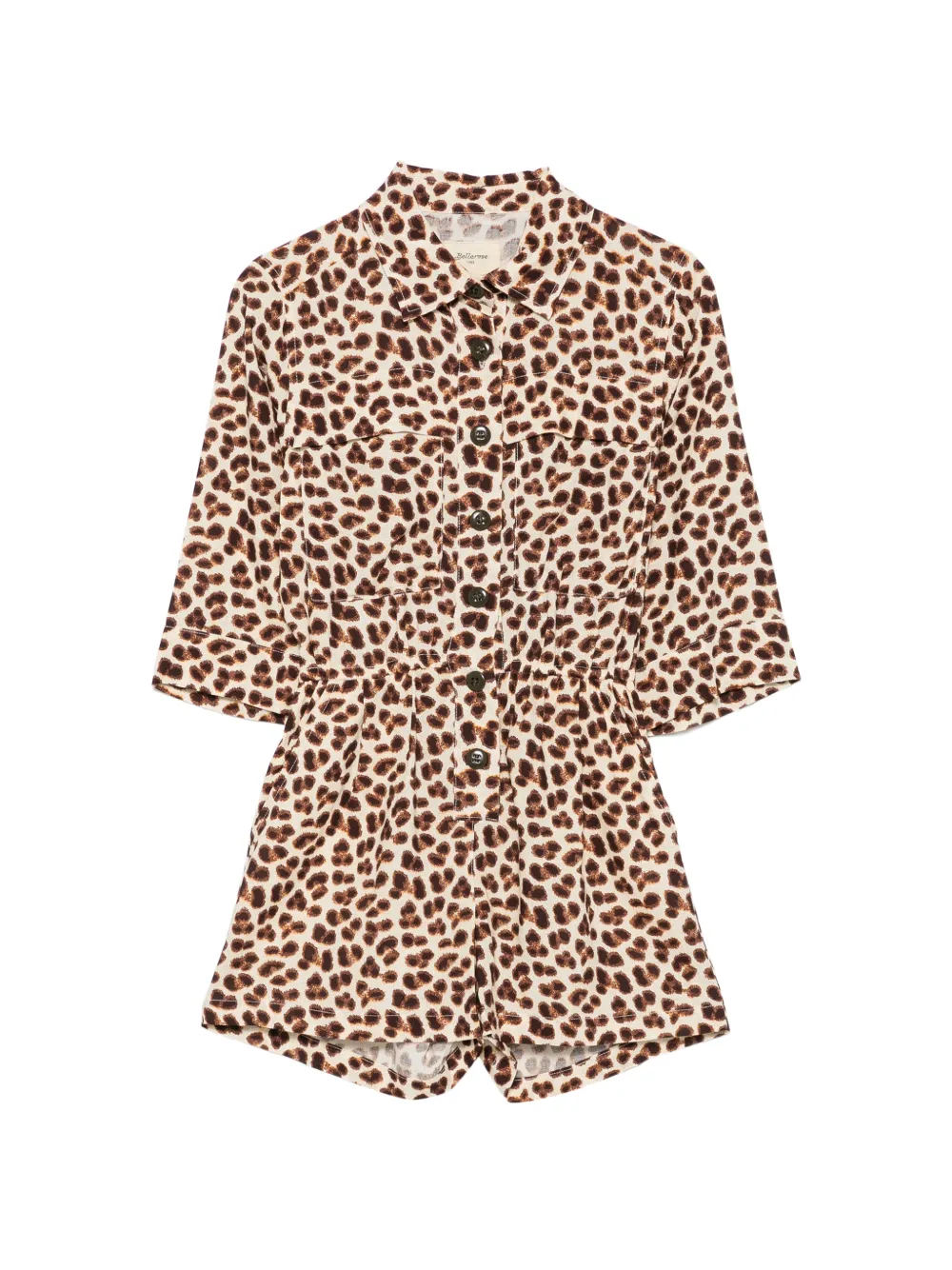 Bellerose Aerial leopard-print button-up playsuit - Nude