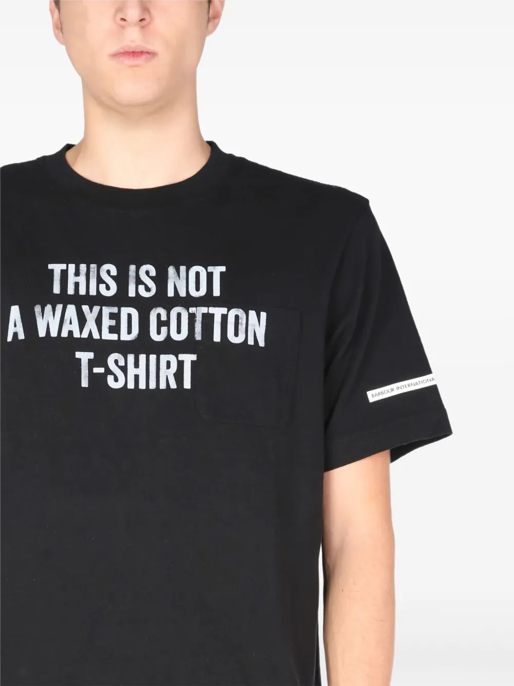 Barbour T-shirt met zakdetail en grafische print Zwart