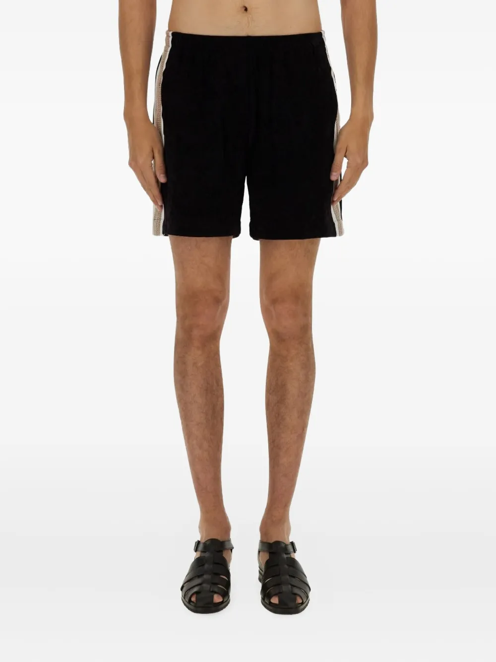 Sasquatchfabrix Side-stripe Shorts In Black