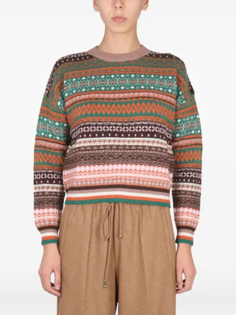 Ballantyne patterned long-sleeve sweater